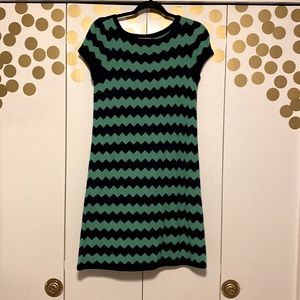 Lilly Pulitzer navy and green chevron sweater dress